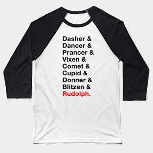 Reindeer Names Baseball T-Shirt